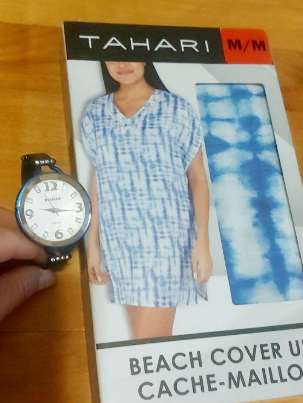 2-Piece Women's Lot: NWT Tahari Beach Cover-Up (Size M/M) Working Bangle Watch